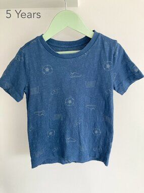 🪴5/$30 Pekkle 5 Years Boy Soccer Blue T-Shirt Summer Fall Sport